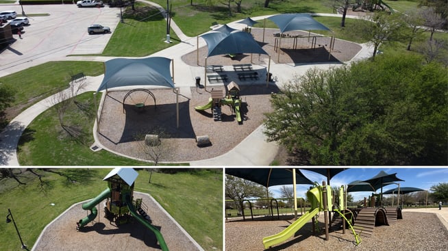 12-foot PlayOdyssey Tower with nature-inspired design at Buckhorn Park in Plano, Texas