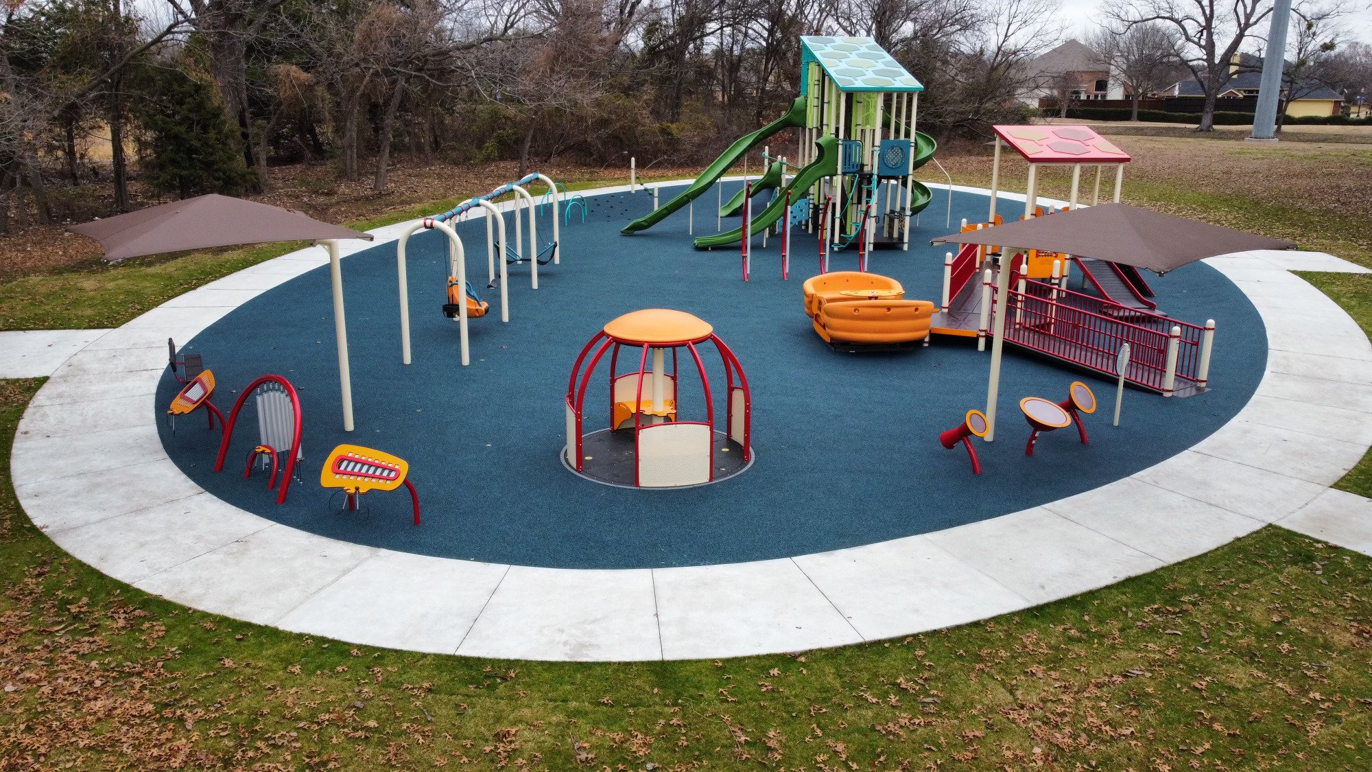 Breckinridge Park, Richardson's newest addition, exemplifies inclusive playgrounds. Designed with diverse self-directed elements, it serves the entire community.