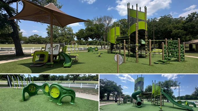 Crawford Park playground in Cedar Hill, TX — installed by Whirlix Design