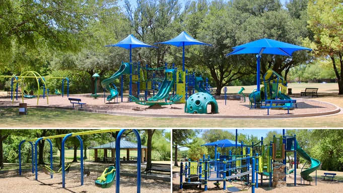 Crowley Park North playground in Richardson, TX — installed by Whirlix Design
