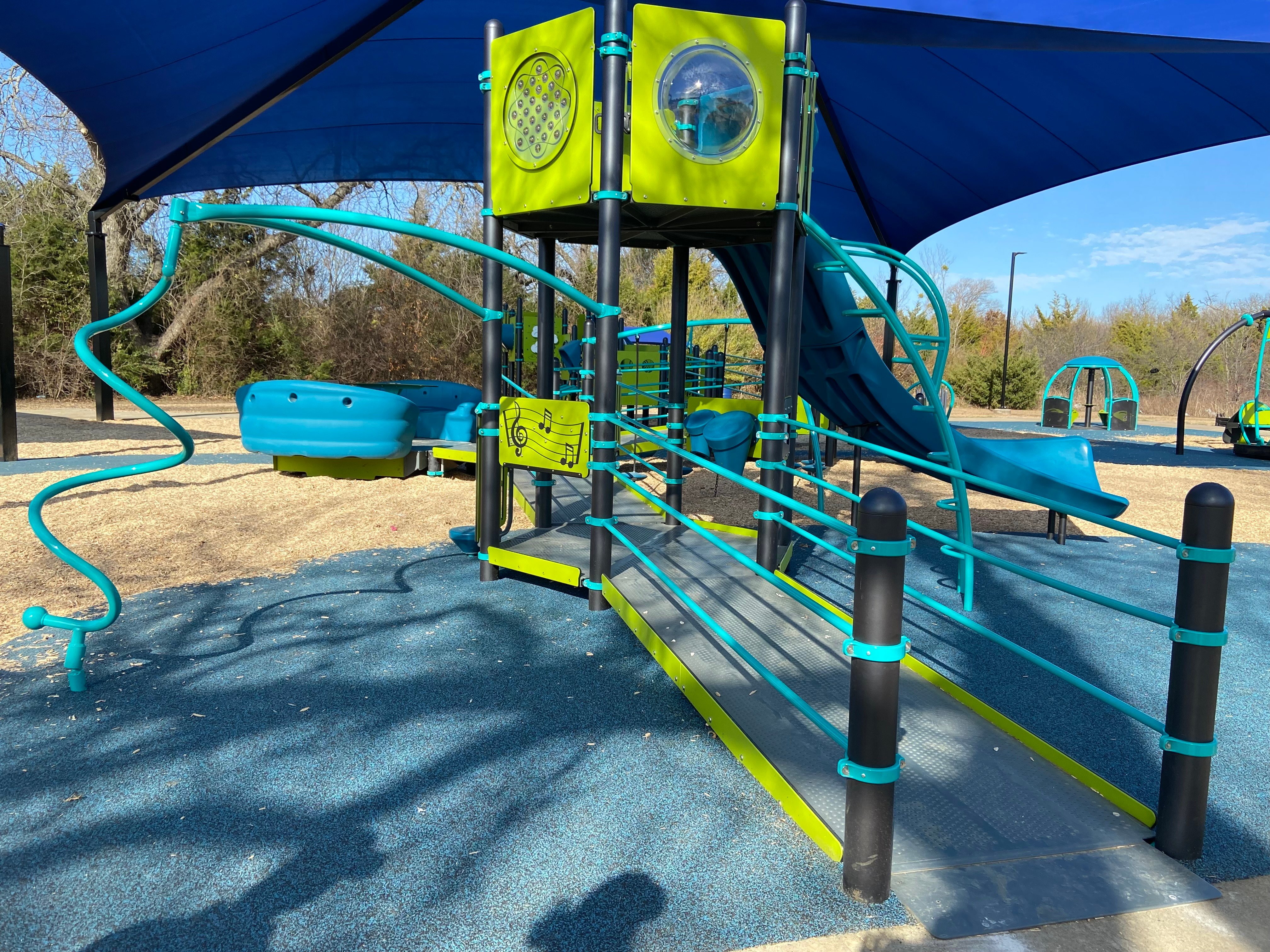 Ernie Roberts Park in DeSoto, TX, transformed into an inclusive playground, enhancing community joy and accessibility.