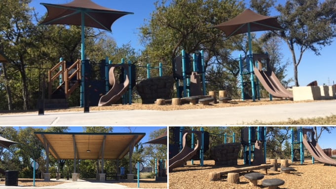 Fox Creek Park playground in Richardson, TX — installed by Whirlix Design