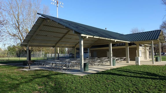 Park pavilion with electrical infrastructure for outdoor shade planning