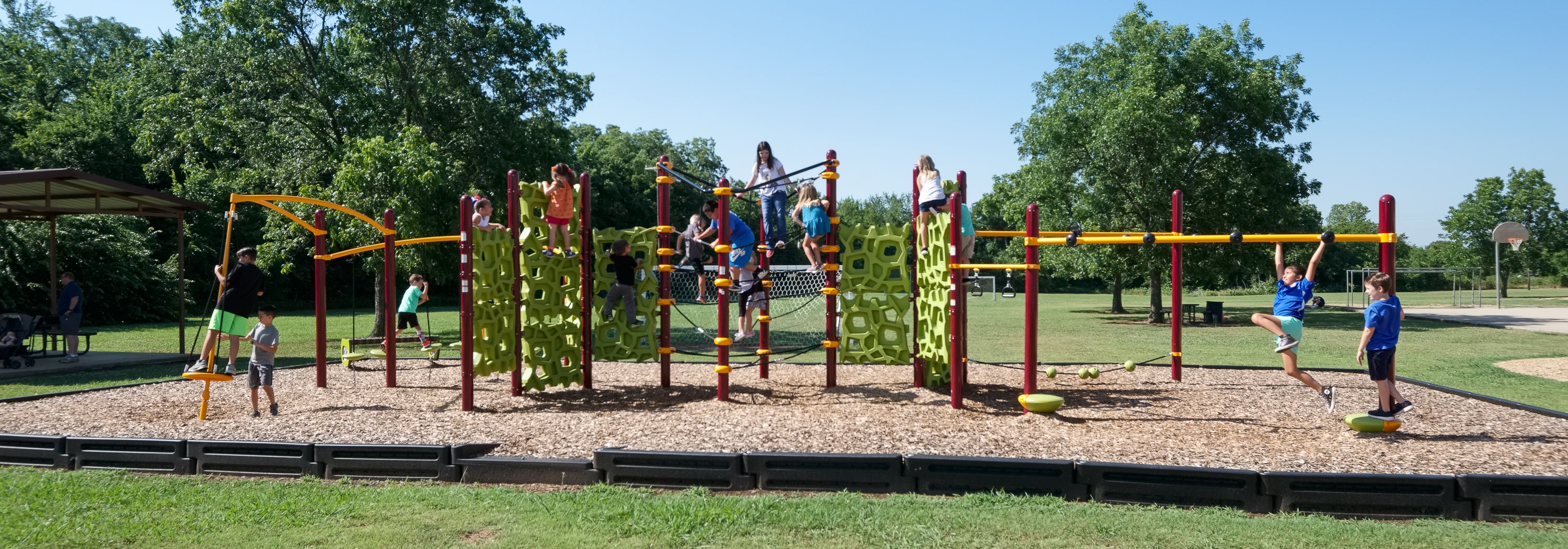 School-age playground structure designed for ages 5-12 at Callisburg Elementary in Texas