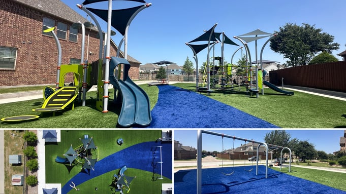 Windsor Park playground in Cedar Hill, TX — installed by Whirlix Design